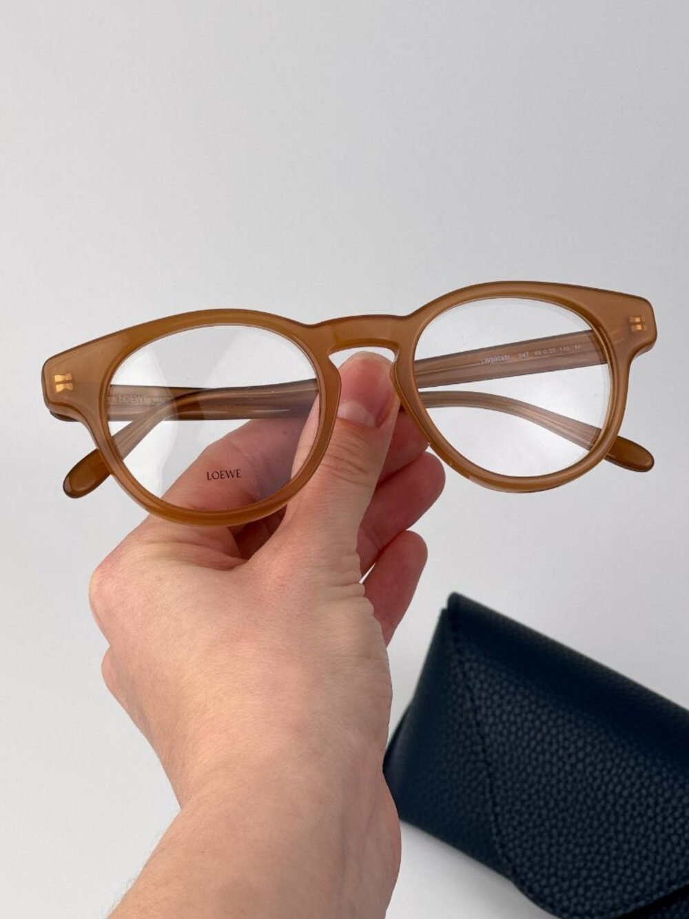 Loewe LW50085I SLIM 047 Round Eyeglasses – Light Brown